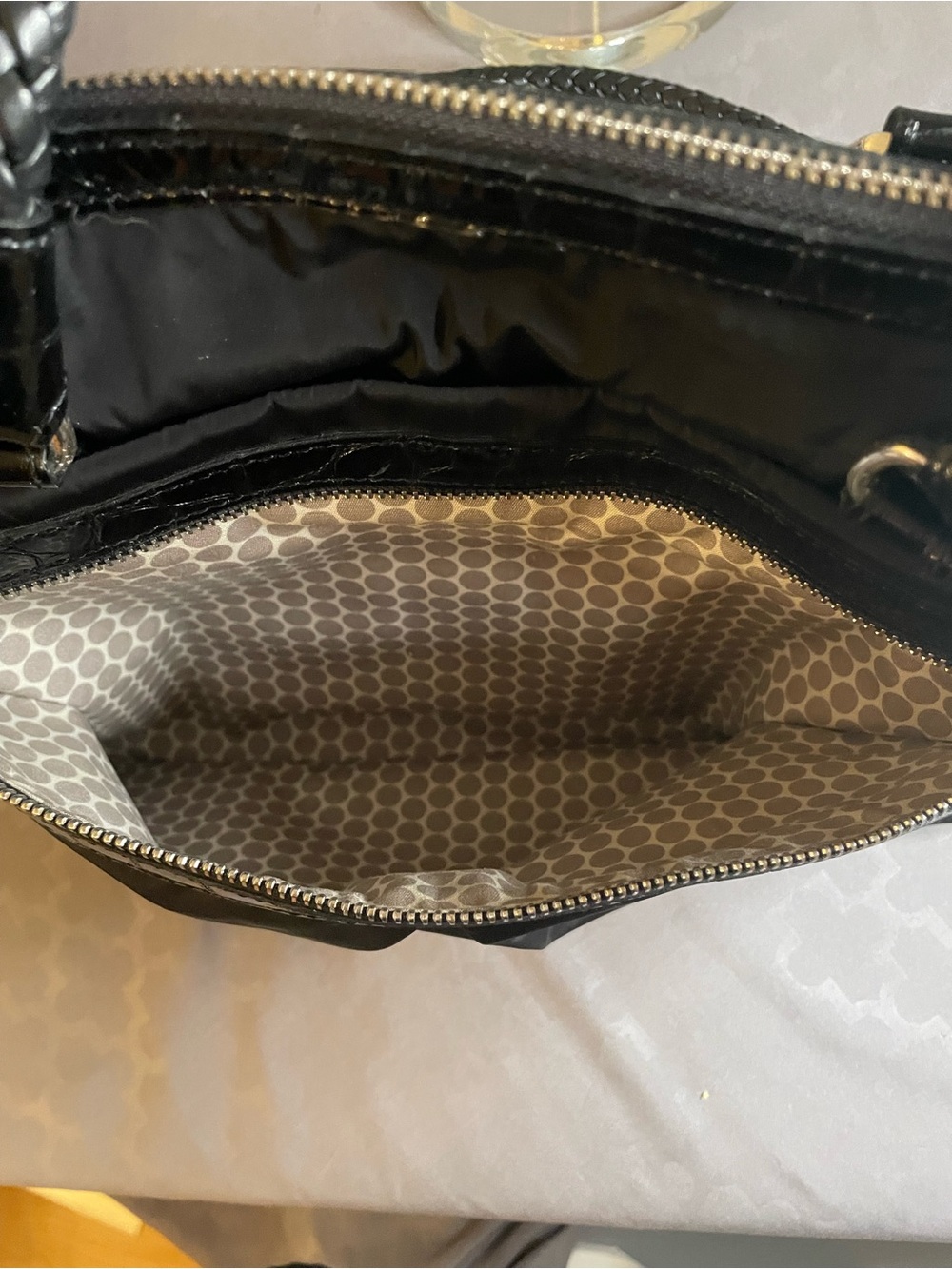 Brighton Maxwell Black Patent-Trim Shoulder Tote - Picture 5 of 15